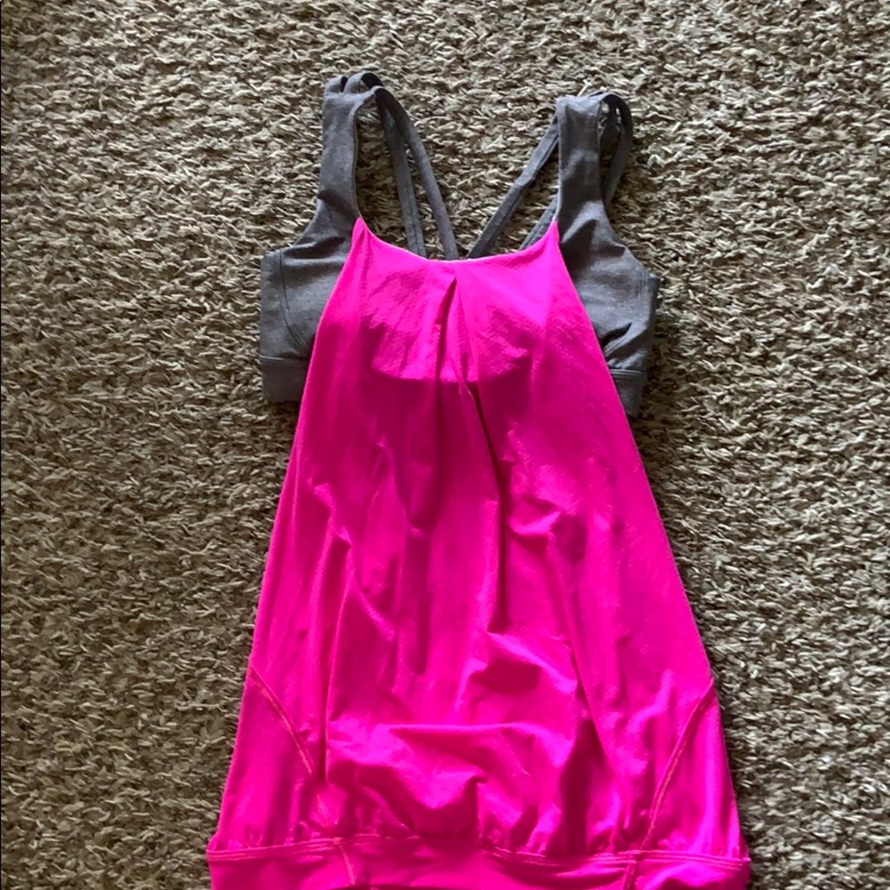 LULU Sports bra + tank top duo! Barely worn!